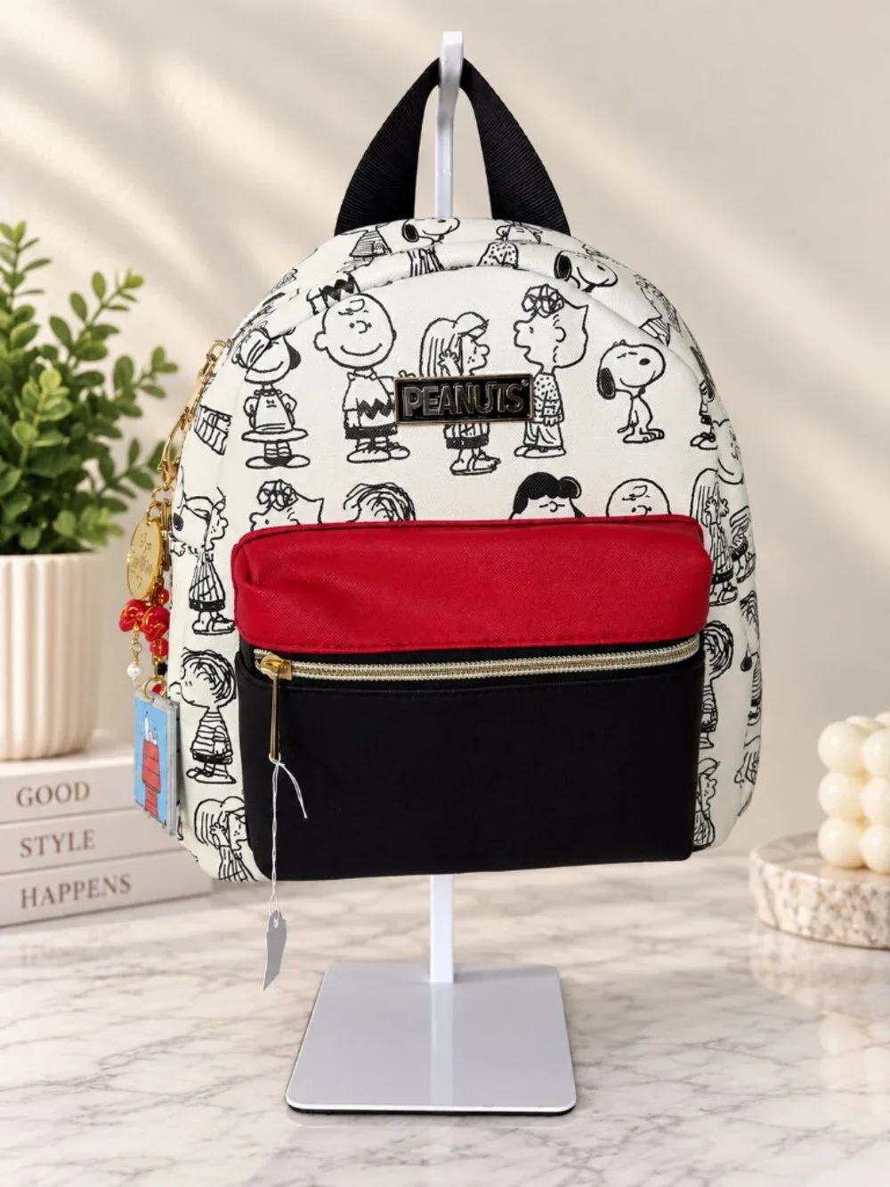 Peanuts Snoopy Mini Backpack Bioworld NWT + Pepa by Murr Bag Charm